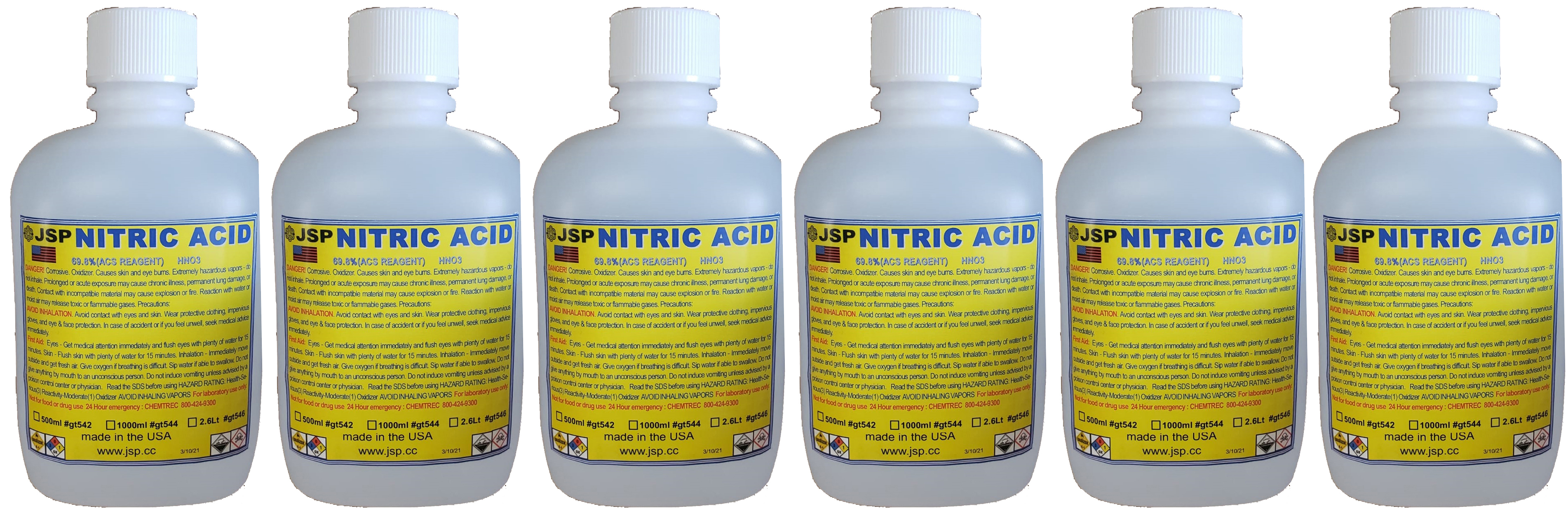 NITRIC ACID 6 x1 Liter (33.8oz) 67%